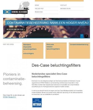 Article image of: HITMA Filtratie lanceert Nederlandse variant website Des-Case beluchtingsfi