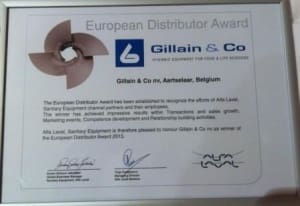 Article image of: Gillain & Co verkozen tot beste Europese distributeur van Alfa Laval 2013