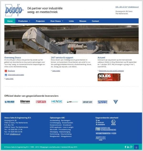 Article image of: Nieuwe website Dosco Sales & Engineering