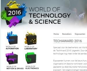 Article image of: TechAward 2016 tijdens World of Technology & Science