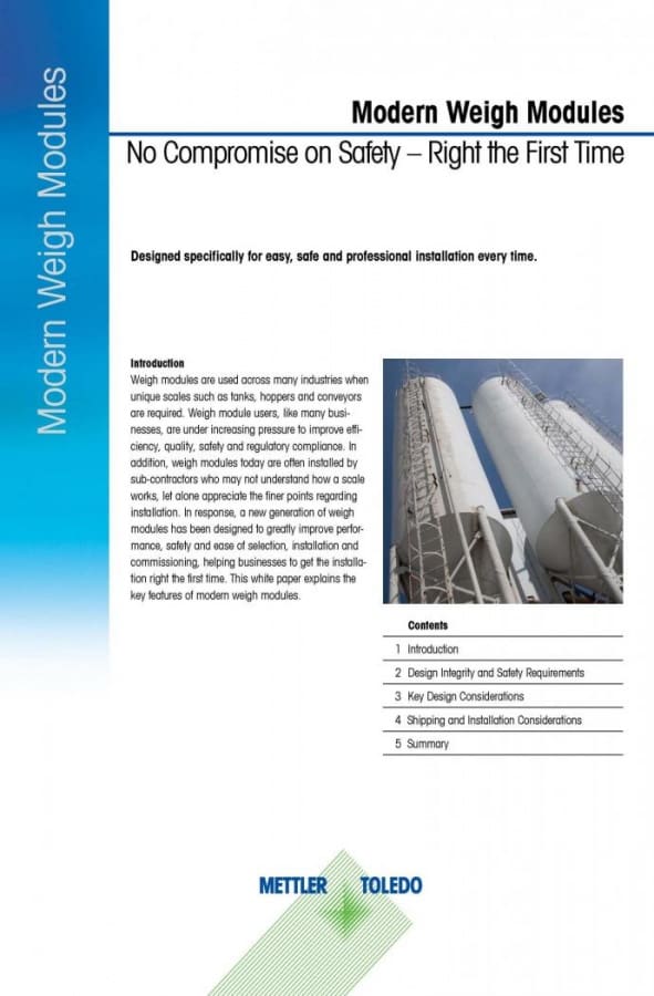 Article image of: Whitepaper Mettler-Toledo over nieuwe generatie weegmodules