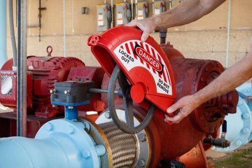 Article image of: Veilige vergrendeling van grote handwielafsluiters