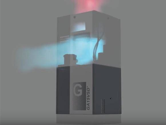 Article image of: Animatie inwendige koeling GA VSD+ compressor