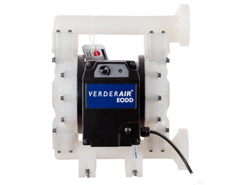 eerst een AODD stond.
Volledig uit kunststof vervaardigde EODD membraanpomp. Max. capaciteit 450 l/min, max. druk 7 bar, max. viscositeit 20.000 cP.
